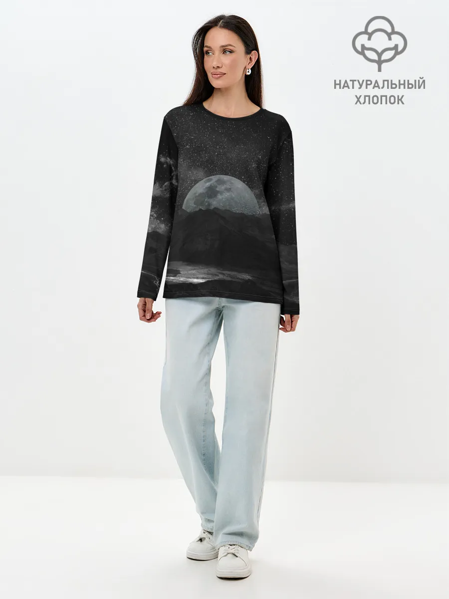 Лонгслив женский. Хлопок / Луна