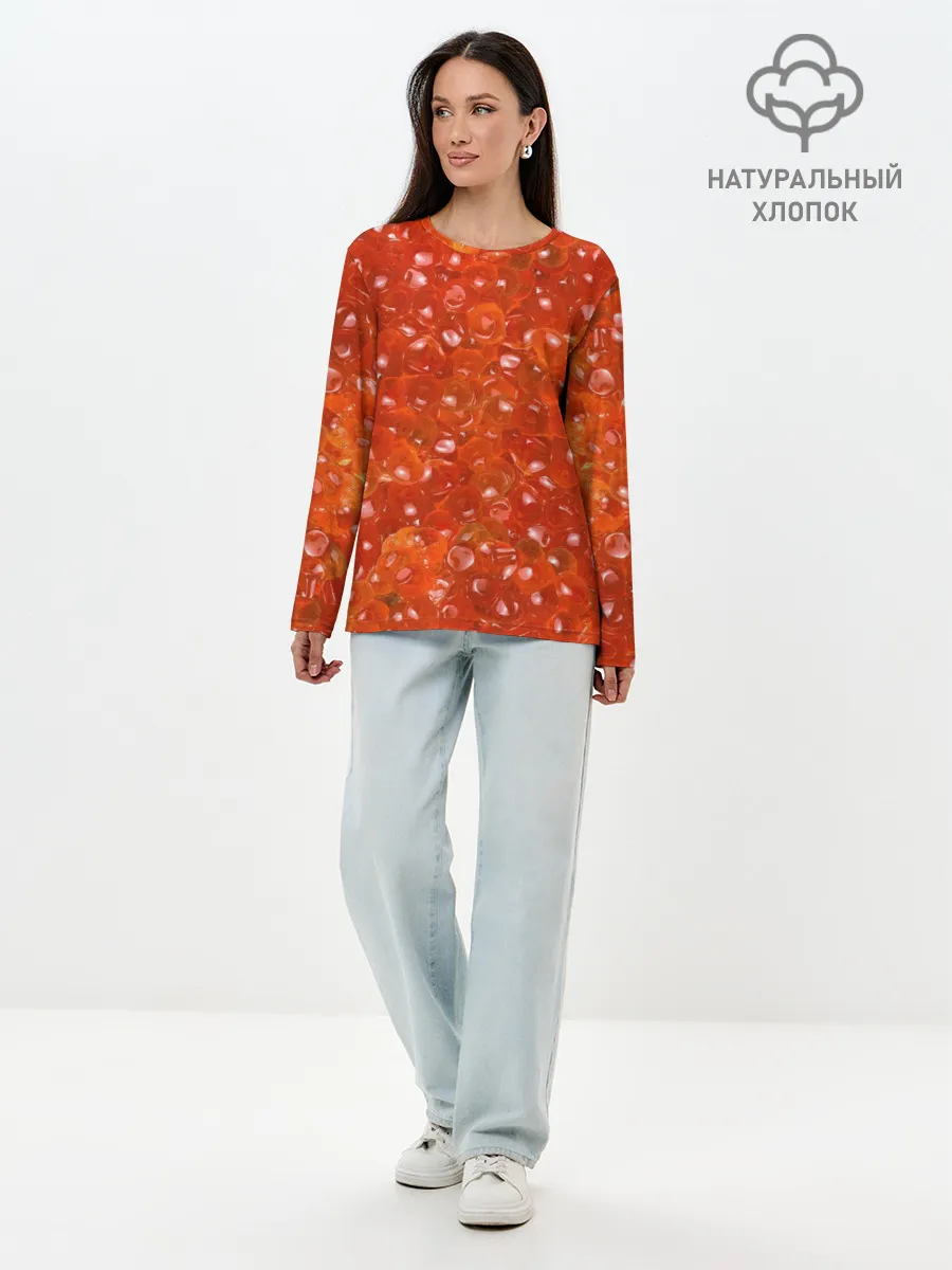 Лонгслив женский. Хлопок / Красная икра
