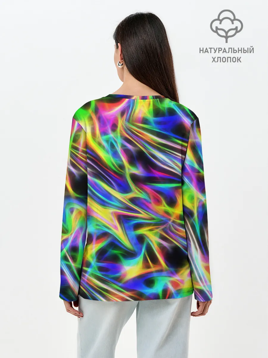 Лонгслив женский. Хлопок / Космическая хризонтема