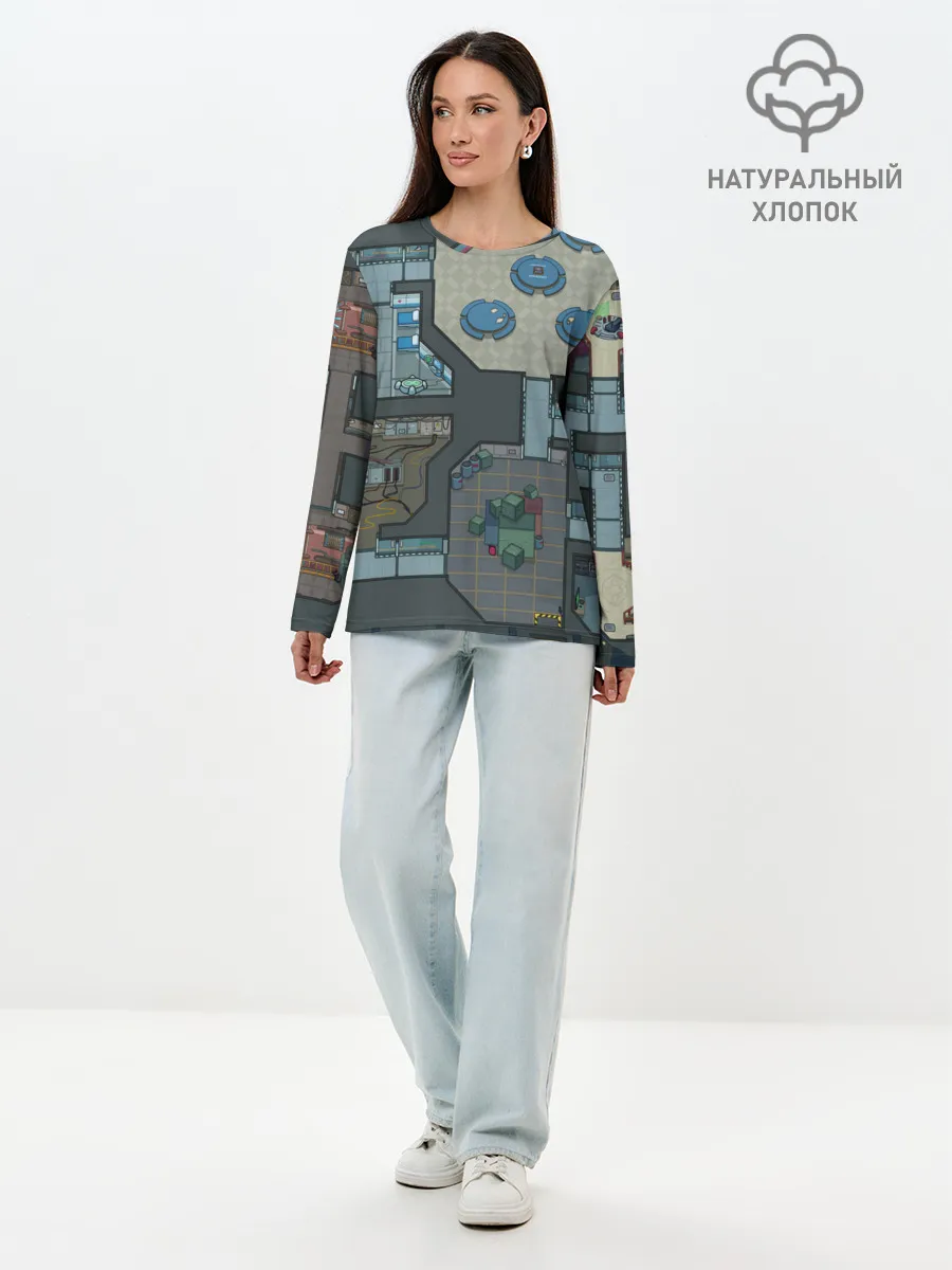 Лонгслив женский. Хлопок / AMONG US - КАРТА