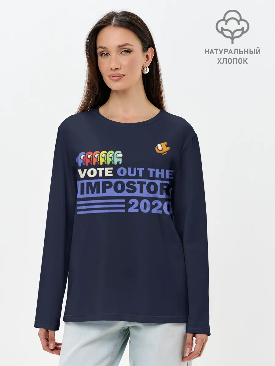 Лонгслив женский. Хлопок / Among Us | Vote Out