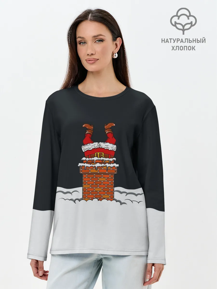 Лонгслив женский. Хлопок / С Новым Годом!