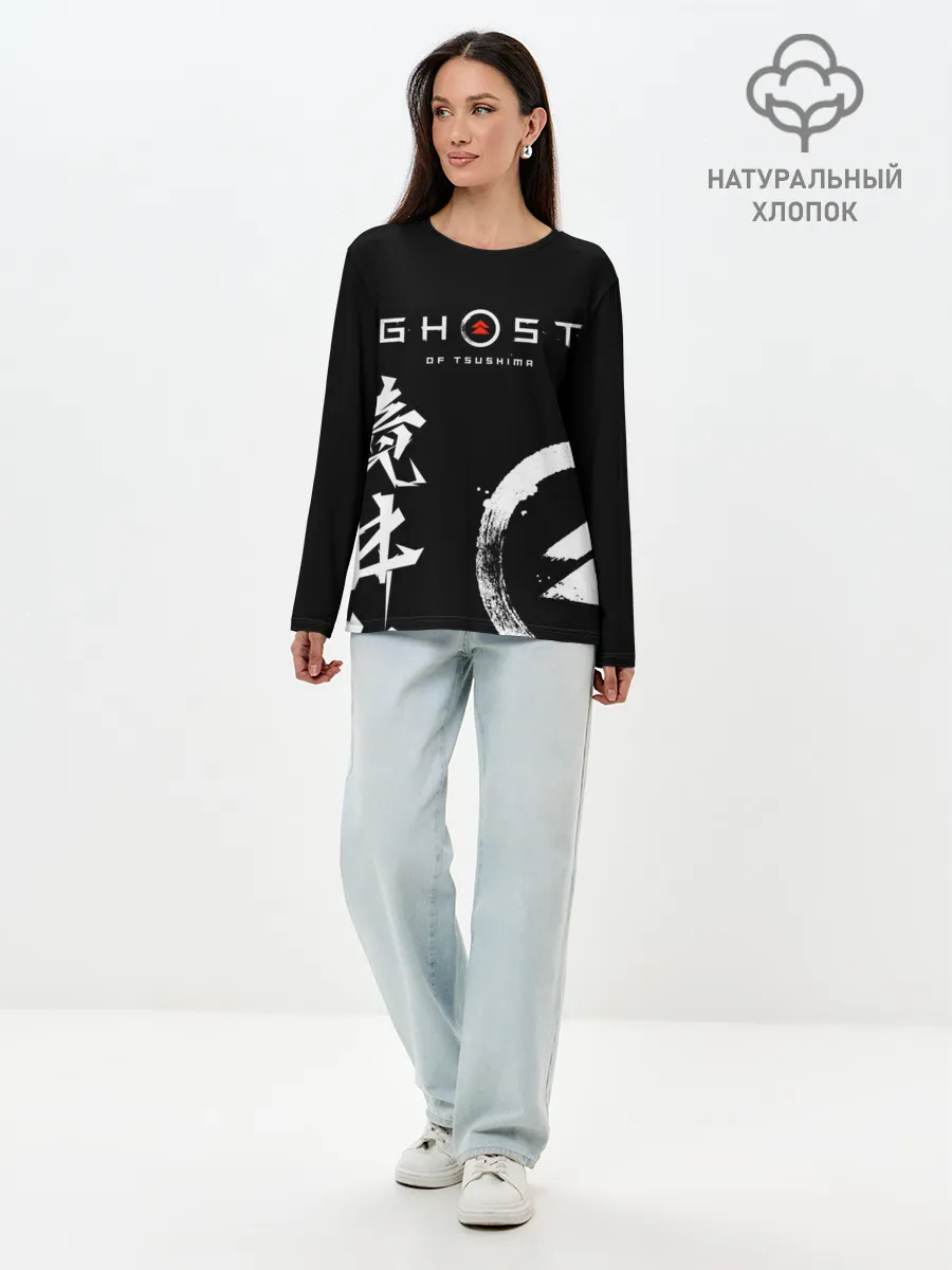 Лонгслив женский. Хлопок / Ghost of Tsushima