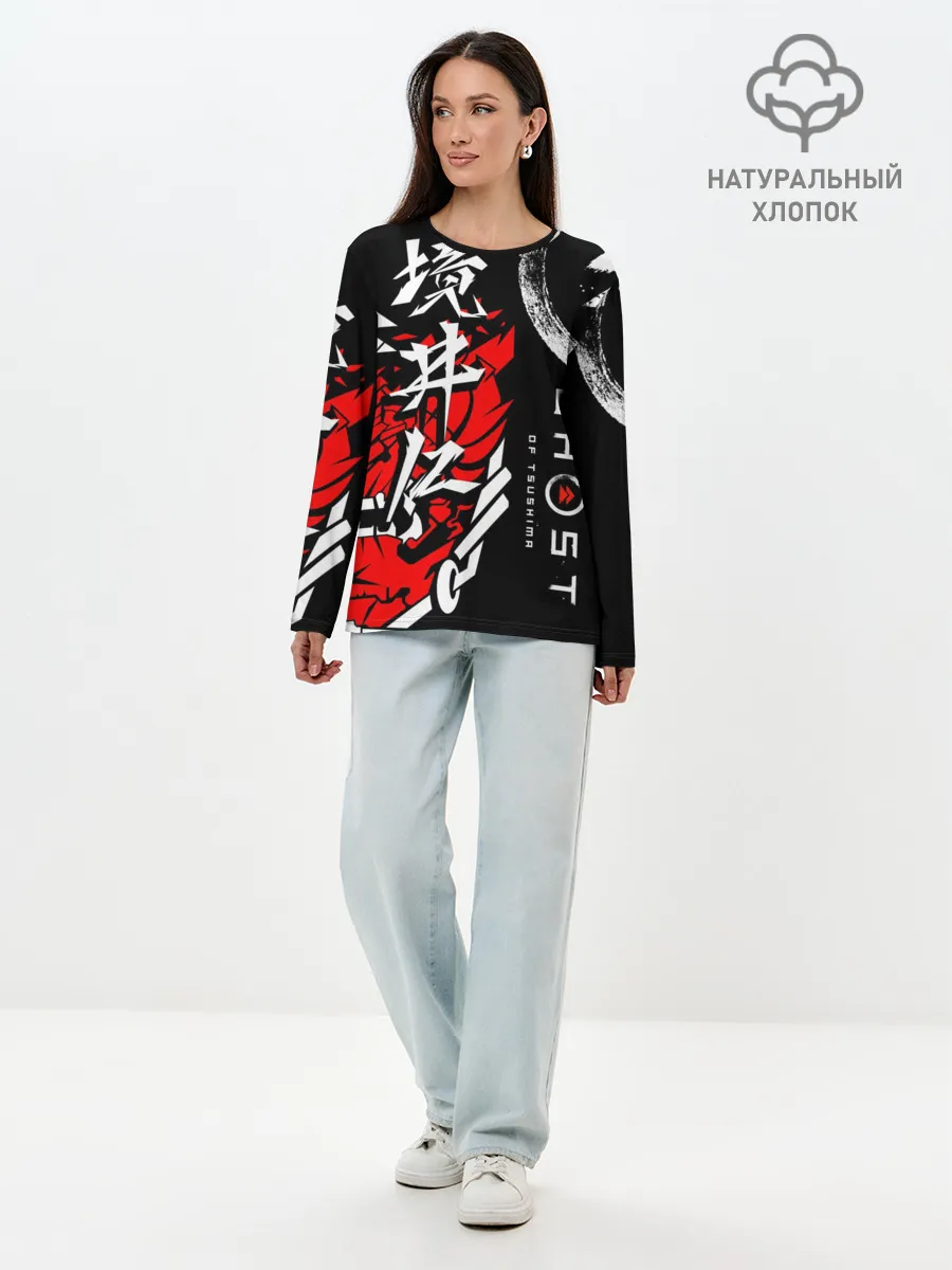 Лонгслив женский. Хлопок / Ghost of Tsushima