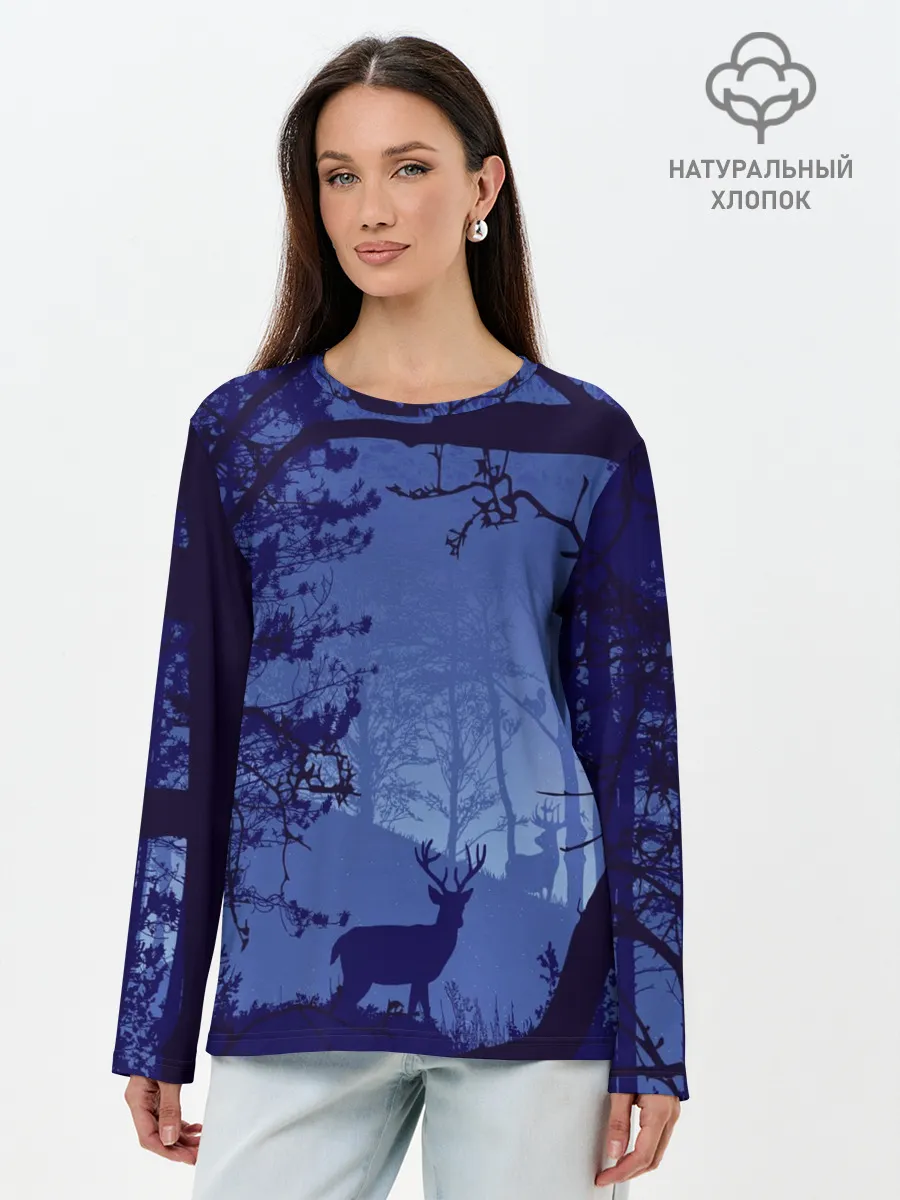 Лонгслив женский. Хлопок / ЛЕС