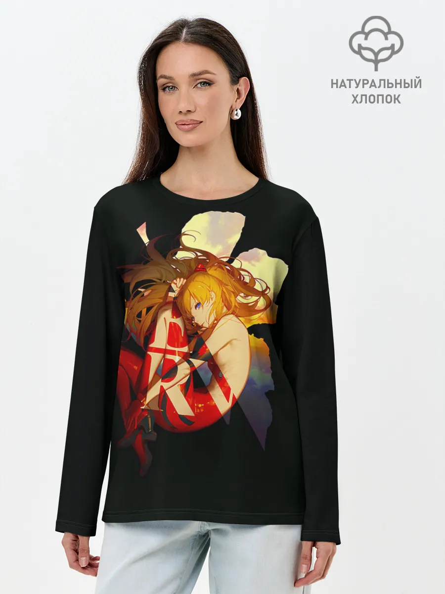 Лонгслив женский. Хлопок / Аска Евангелион Nerv
