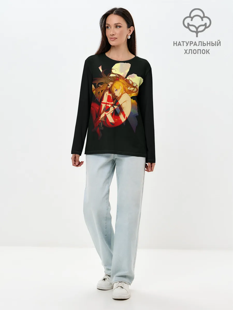 Лонгслив женский. Хлопок / Аска Евангелион Nerv