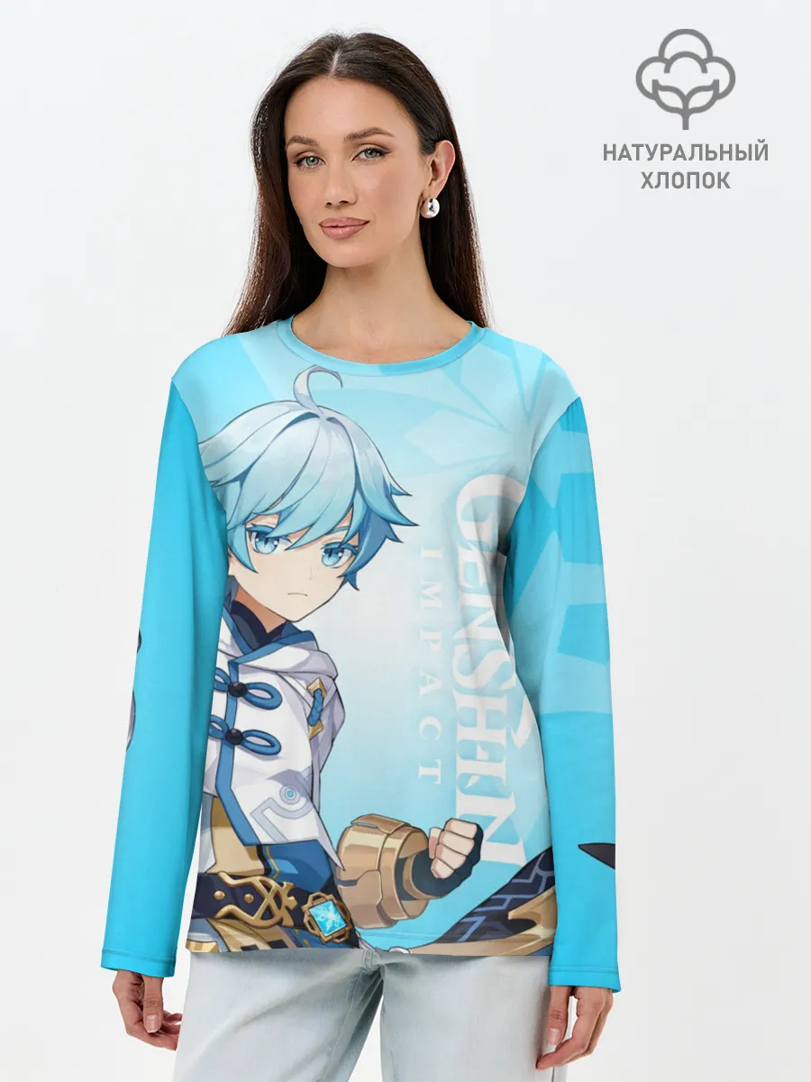 Лонгслив женский. Хлопок / GENSHIN IMPACT, ЧЖУН ЮНЬ