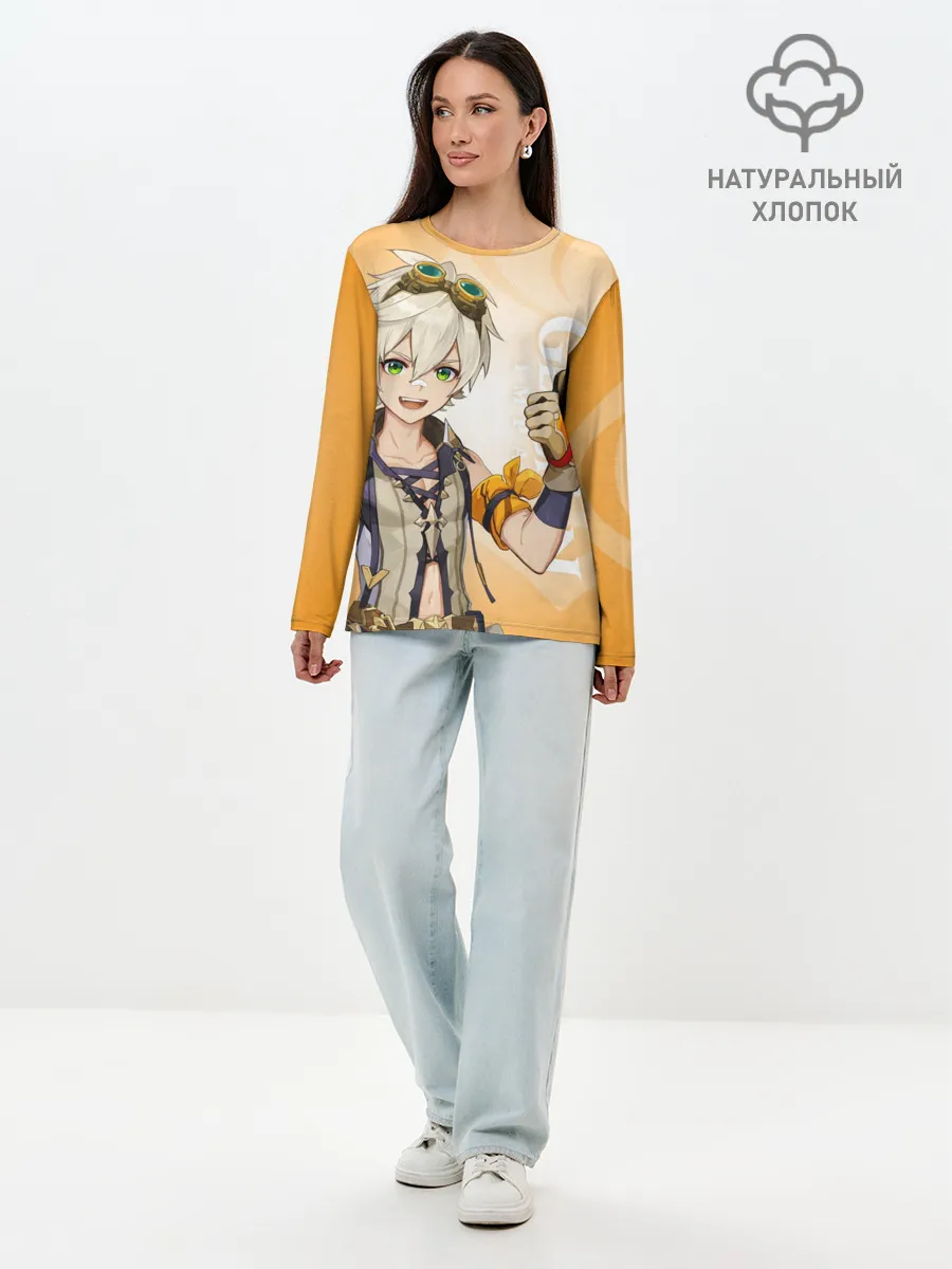 Лонгслив женский. Хлопок / GENSHIN IMPACT, БЕННЕТ