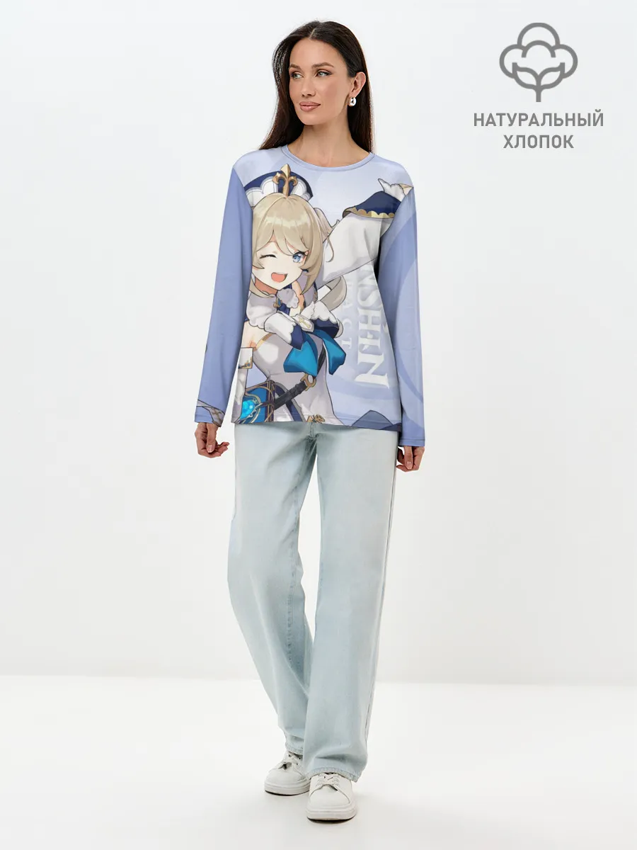 Лонгслив женский. Хлопок / GENSHIN IMPACT, БАРБАРА,