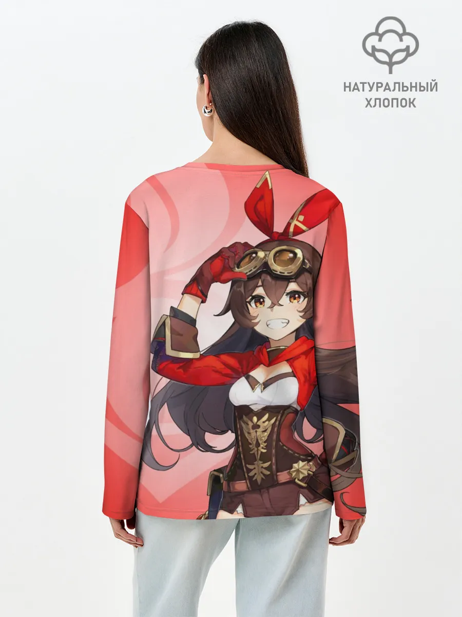 Лонгслив женский. Хлопок / GENSHIN IMPACT, ЭМБЕР,