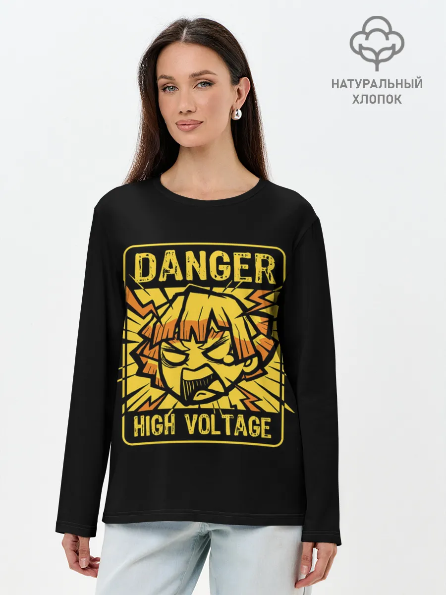 Лонгслив женский. Хлопок / Зеницу Агацума HIGH VOLTAGE
