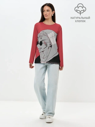 Лонгслив женский. Хлопок / Магическая битва, jujutsu