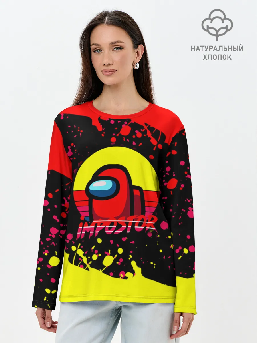 Лонгслив женский. Хлопок / Among Us Impostor.