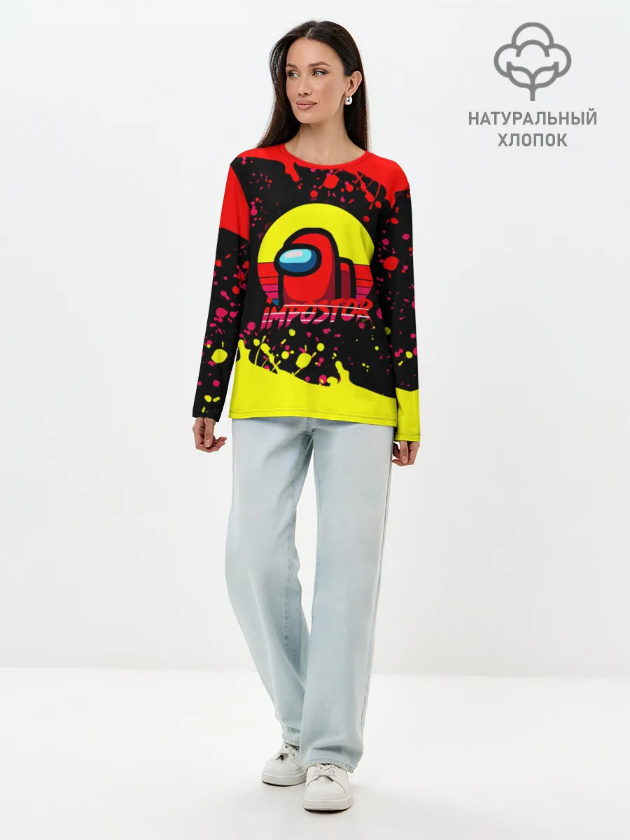 Лонгслив женский. Хлопок / Among Us Impostor.