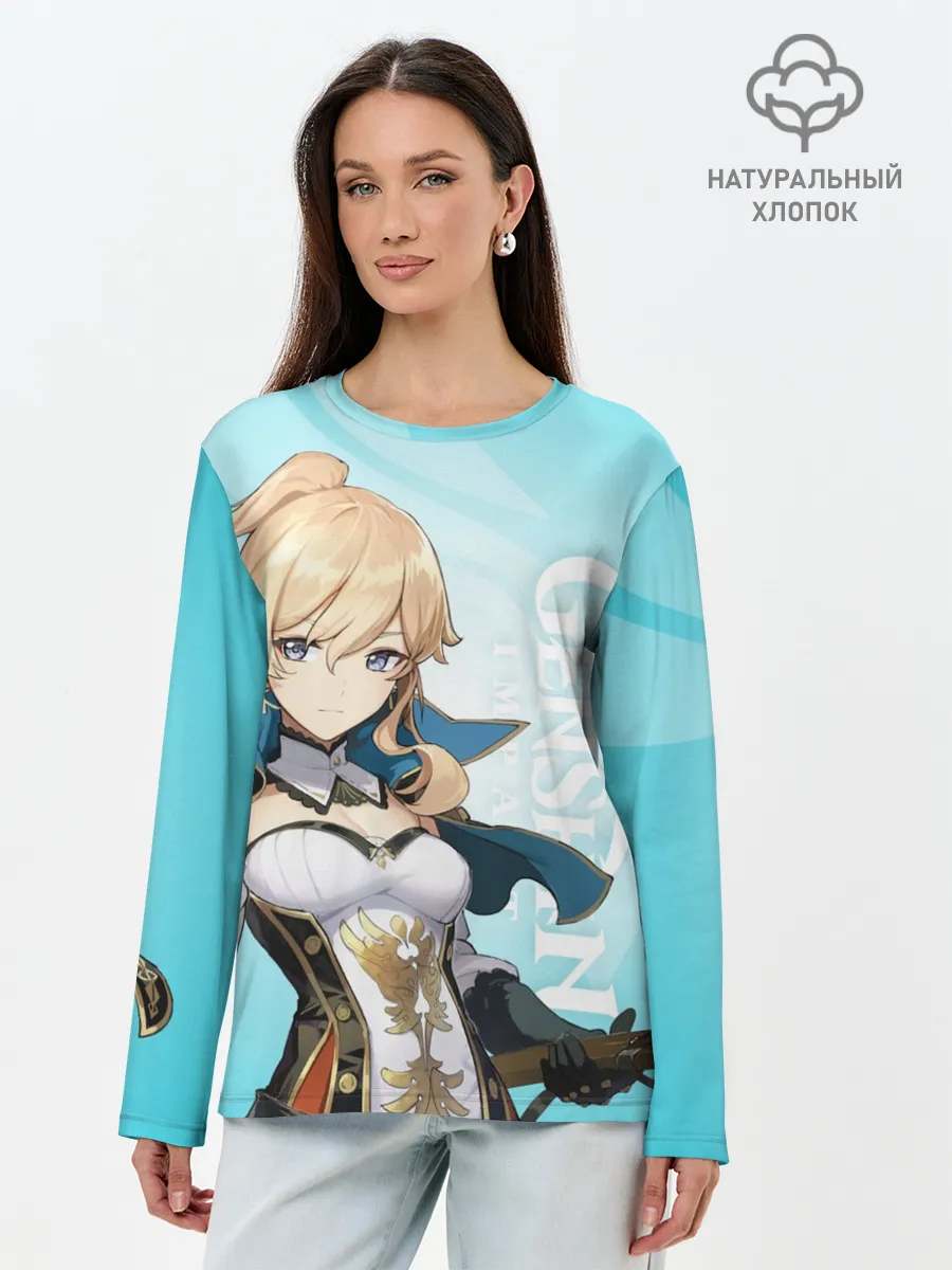 Лонгслив женский. Хлопок / GENSHIN IMPACT, ДЖИНН