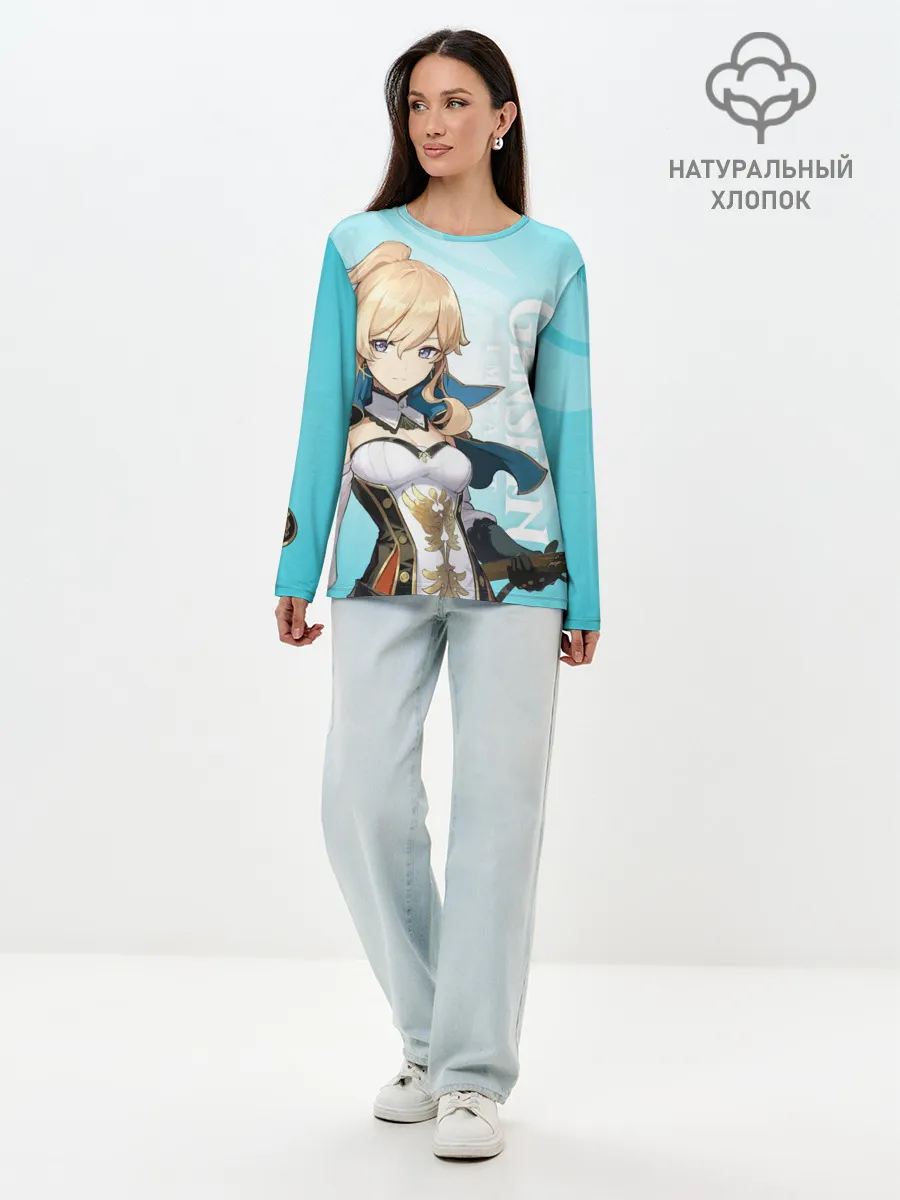 Лонгслив женский. Хлопок / GENSHIN IMPACT, ДЖИНН