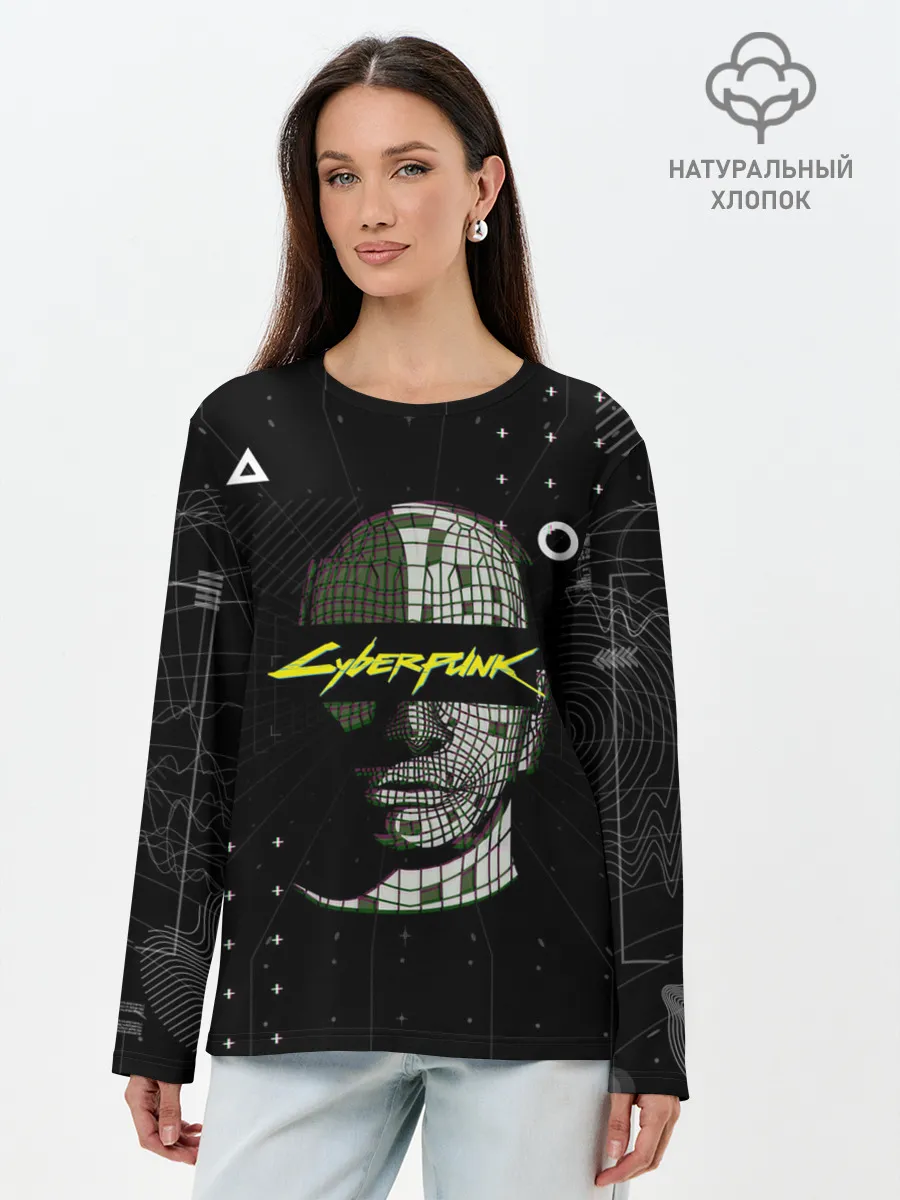 Лонгслив женский. Хлопок / Cyberpunk 2077