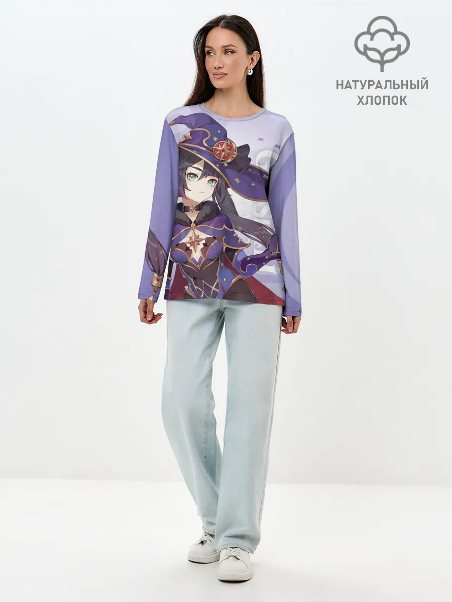 Лонгслив женский. Хлопок / GENSHIN IMPACT, МОНА
