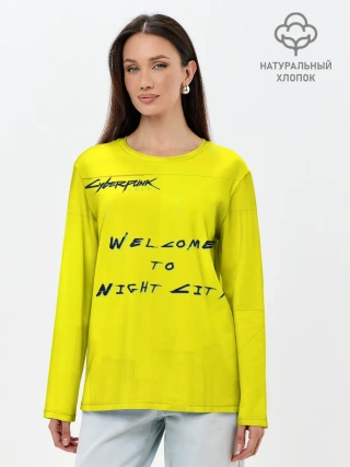 Лонгслив женский. Хлопок / Cyberpunk 2077