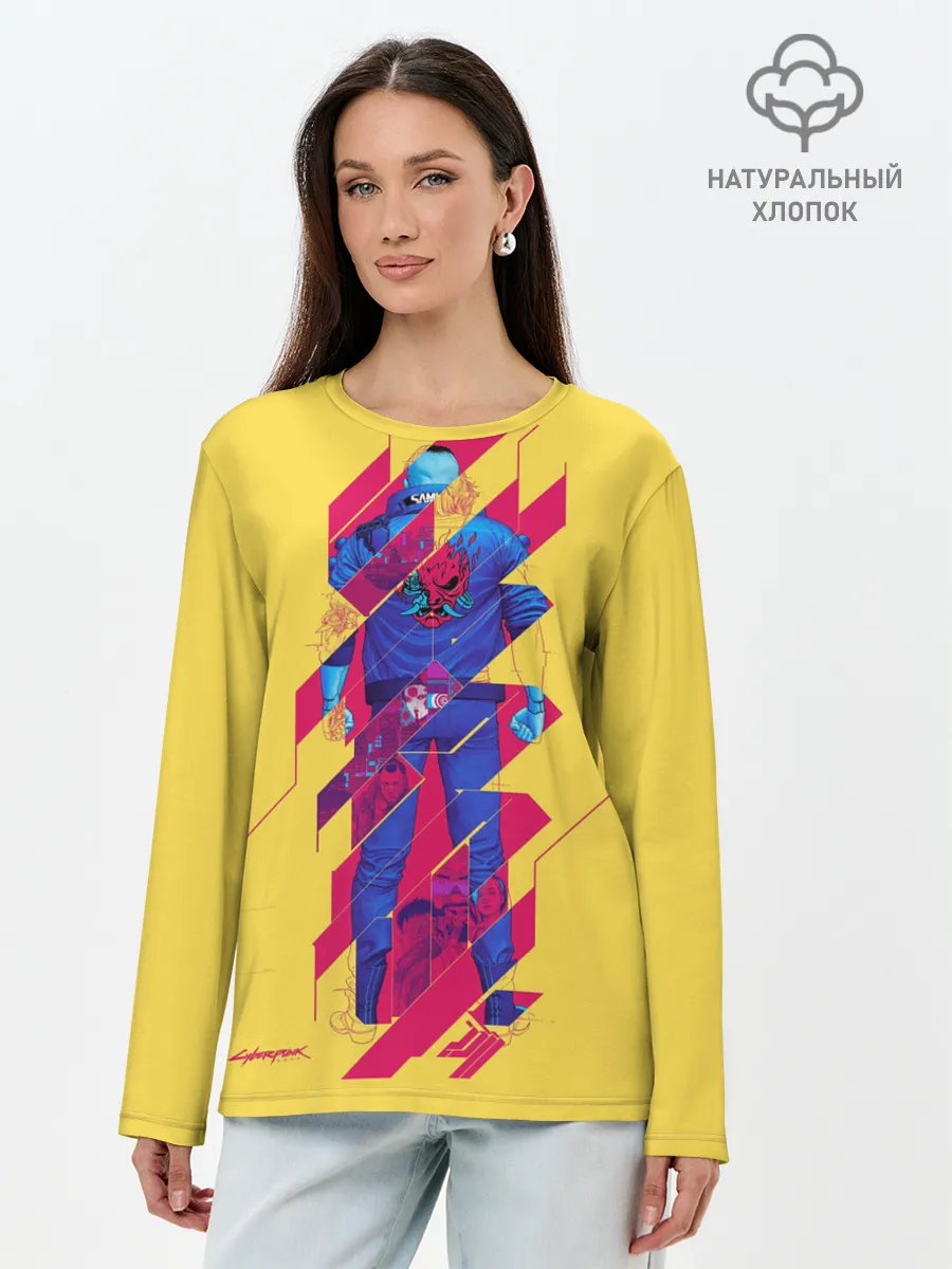 Лонгслив женский. Хлопок / Cyberpunk 2077