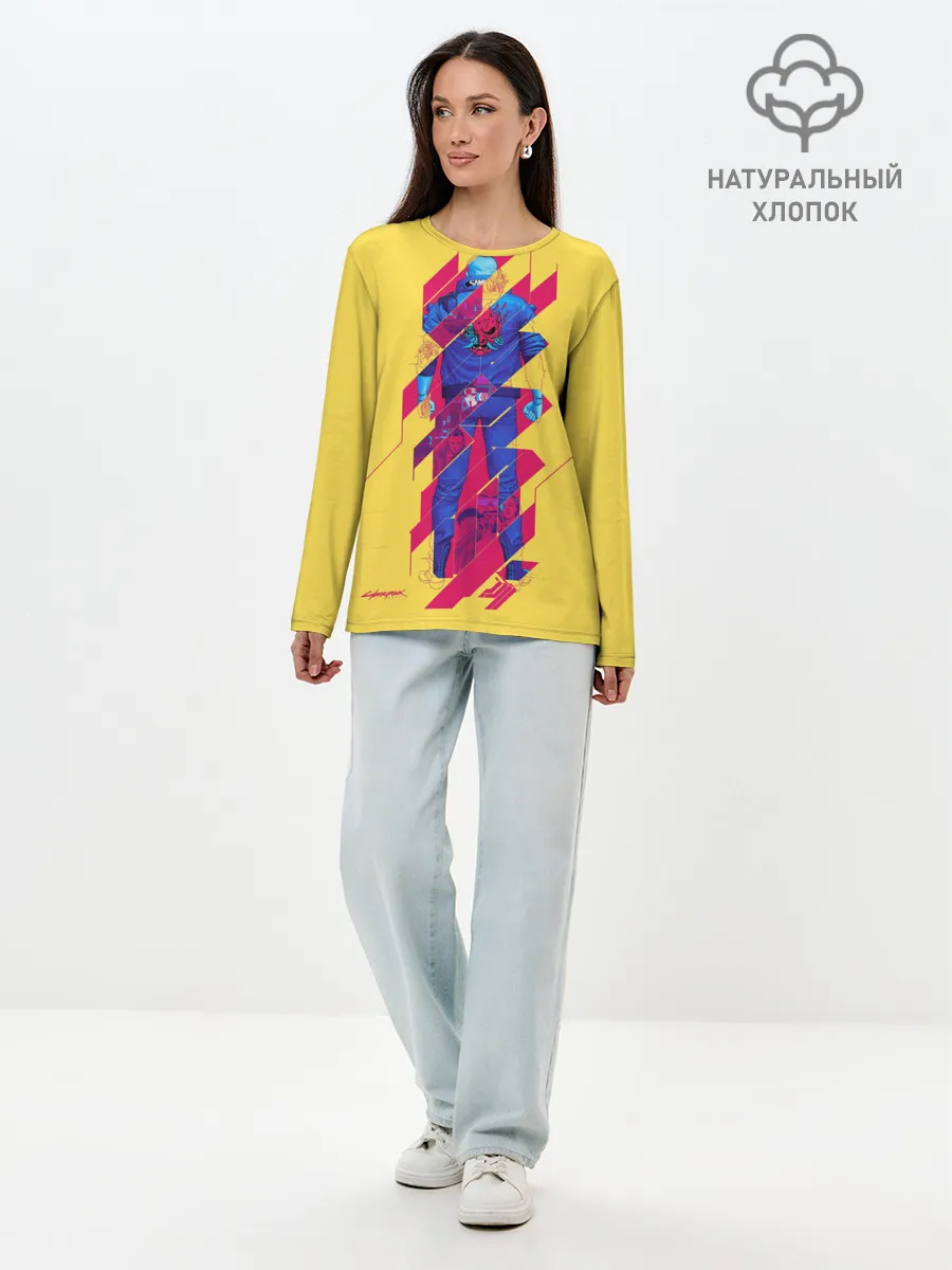 Лонгслив женский. Хлопок / Cyberpunk 2077