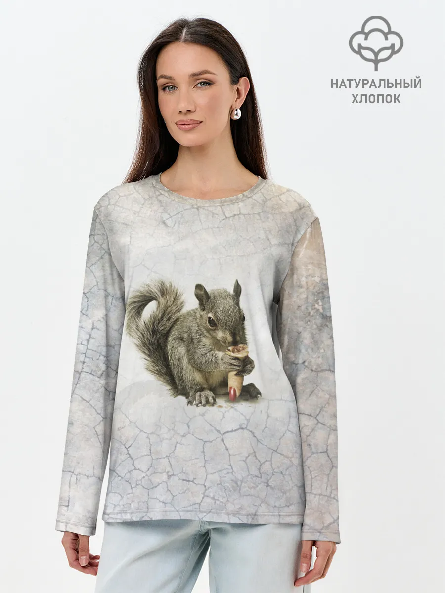 Лонгслив женский. Хлопок / Белки