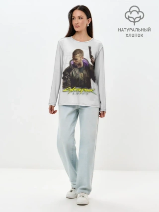 Лонгслив женский. Хлопок / Киберпанк 2077
