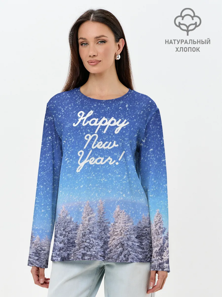 Лонгслив женский. Хлопок / Happy New Year