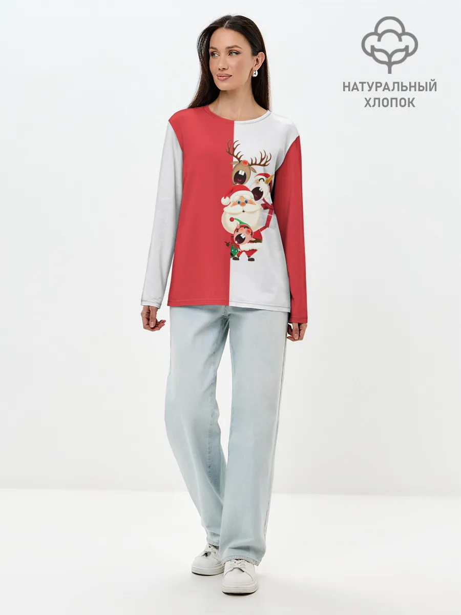 Лонгслив женский. Хлопок / С Новым Годом!