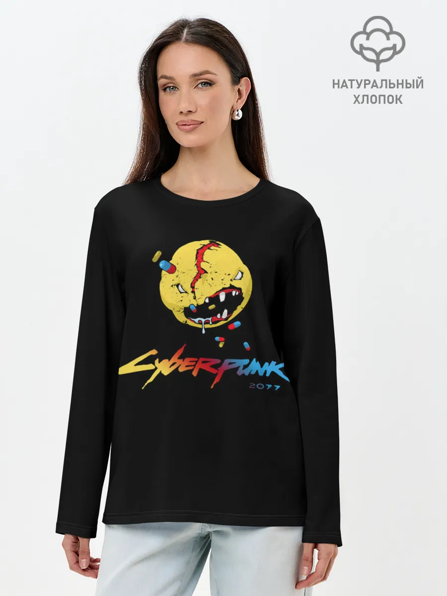 Лонгслив женский. Хлопок / Cyberpunk 2077