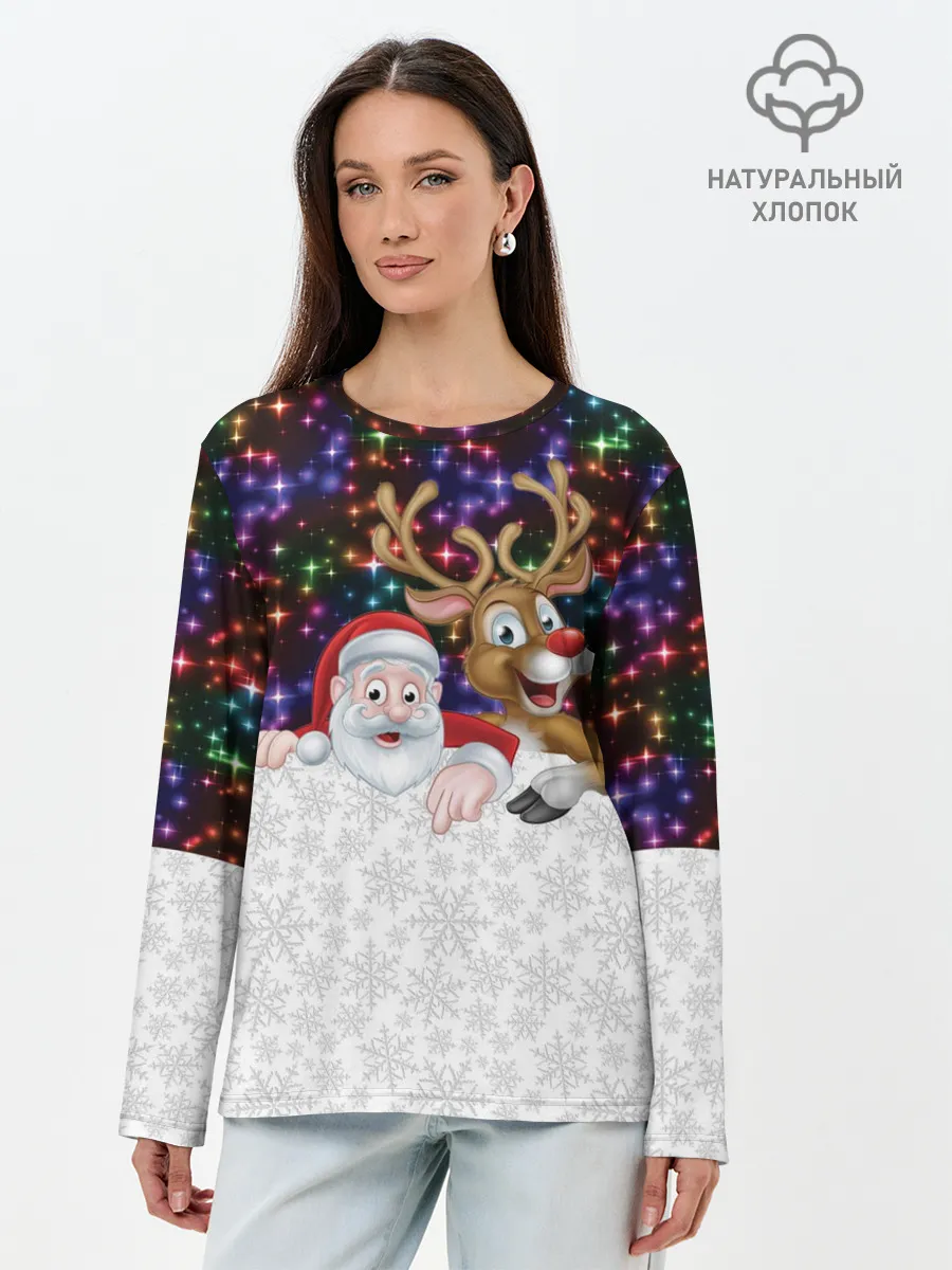 Лонгслив женский. Хлопок / Новый Год