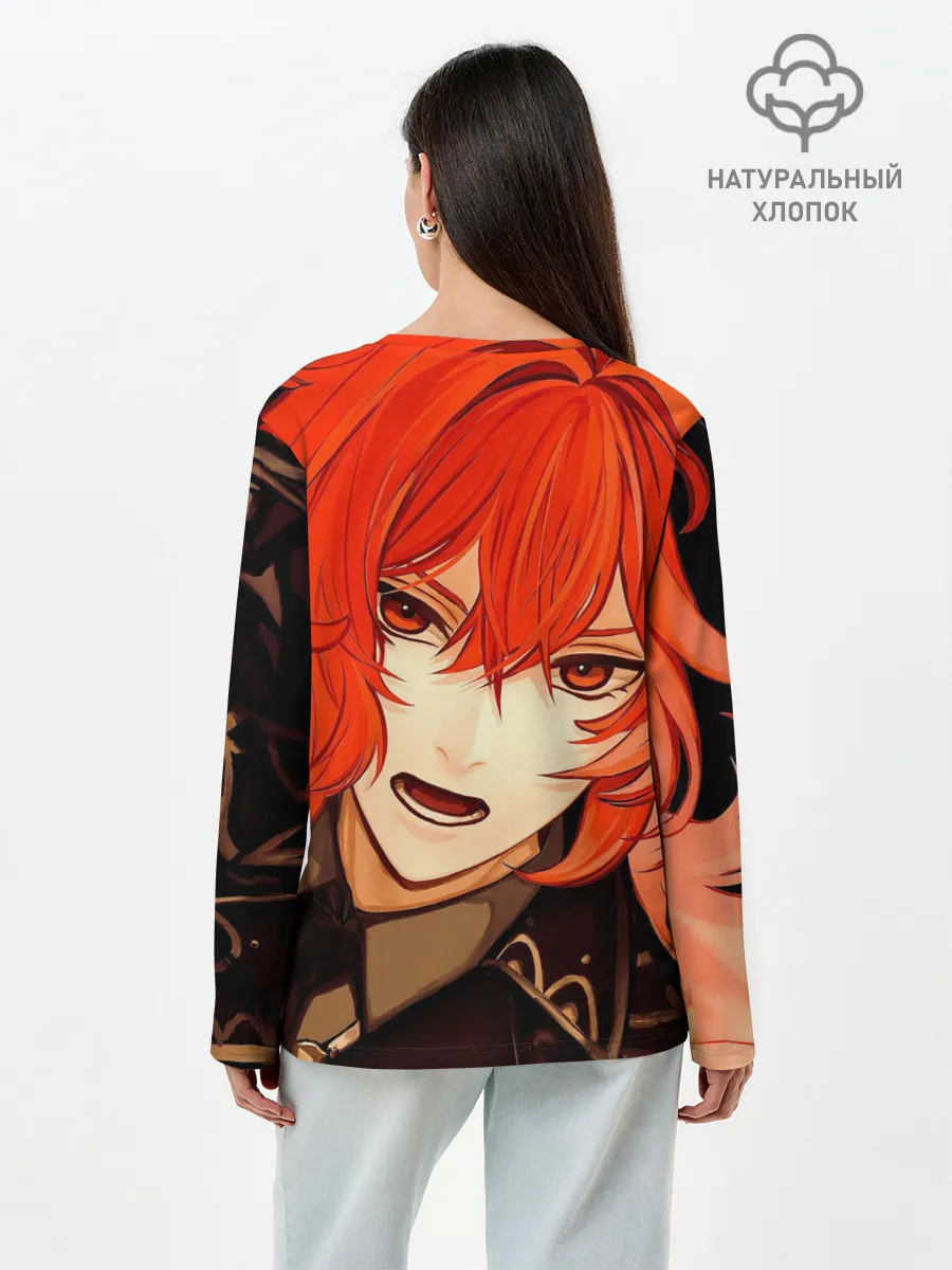 Лонгслив женский. Хлопок / GENSHIN IMPACT DILUC