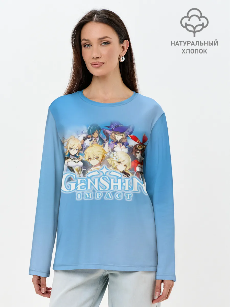 Лонгслив женский. Хлопок / Genshin Impact