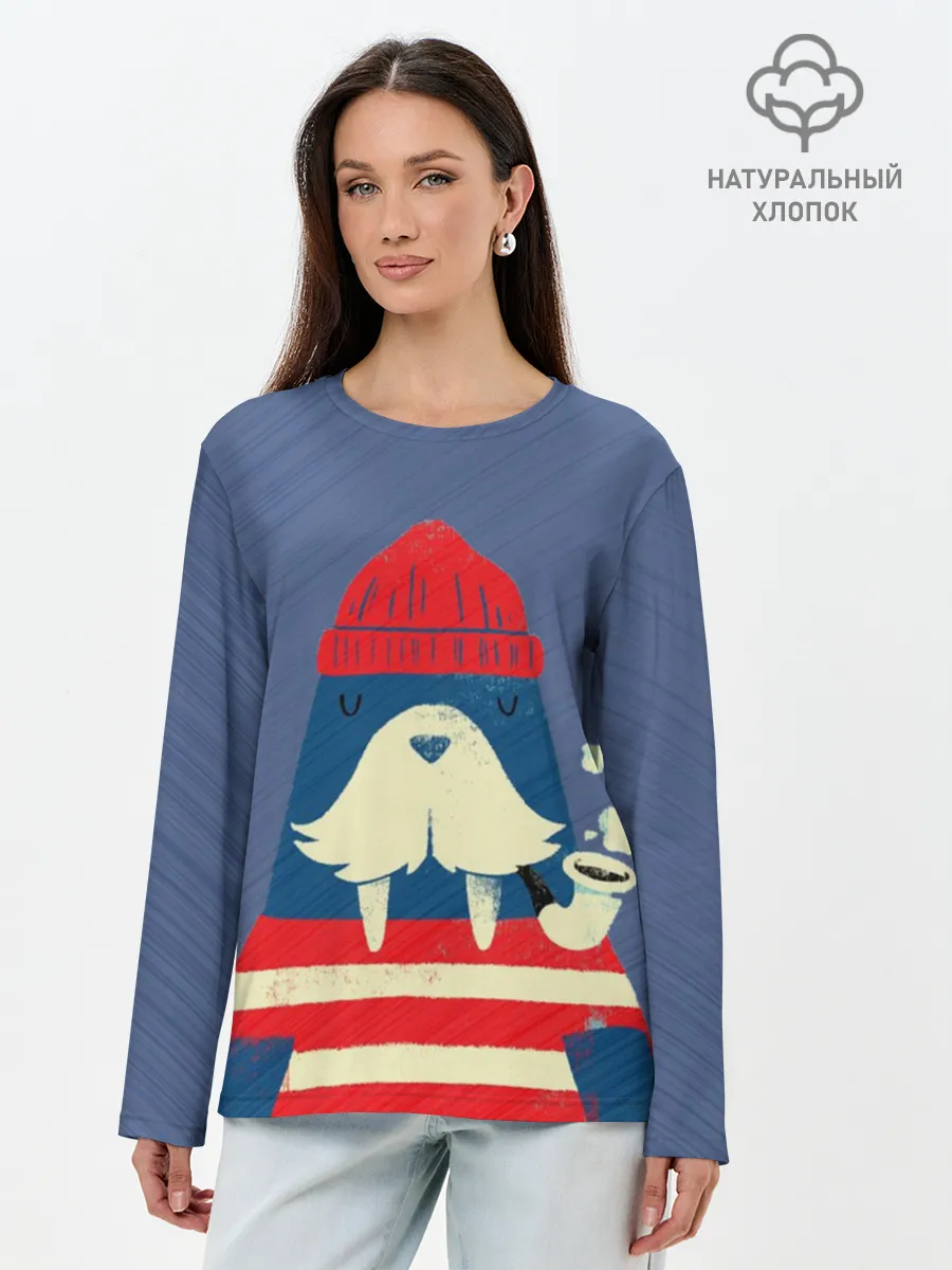 Лонгслив женский. Хлопок / Морж