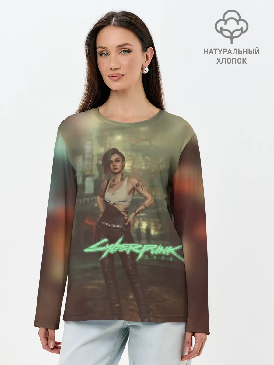 Лонгслив женский. Хлопок / Judy Alvarez Cyberpunk