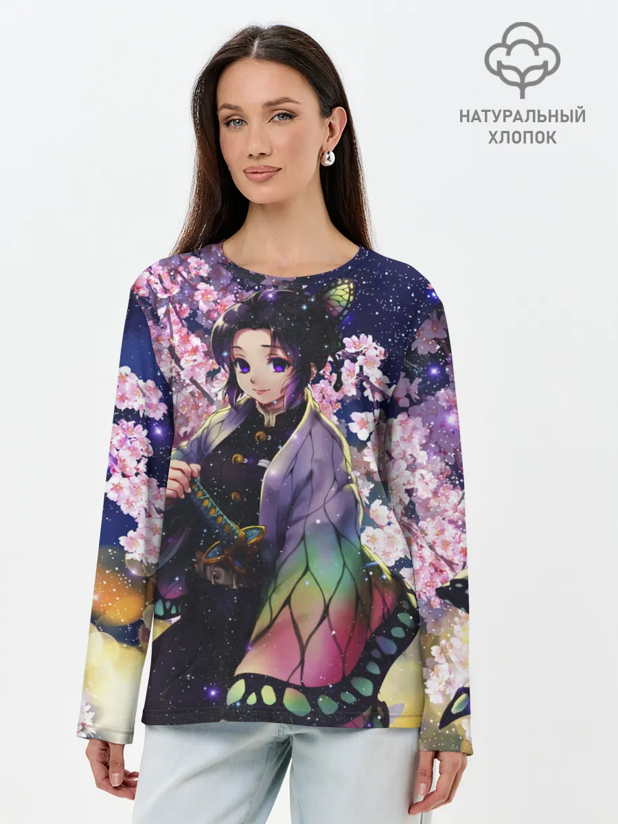 Лонгслив женский. Хлопок / Шинобу Кочо