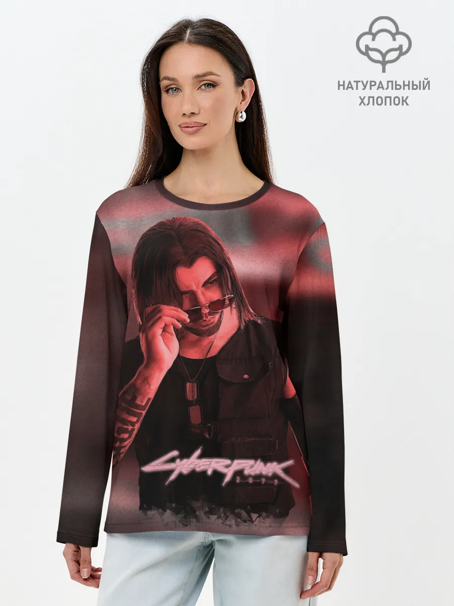 Лонгслив женский. Хлопок / Johnny Silverhand Cyberpunk