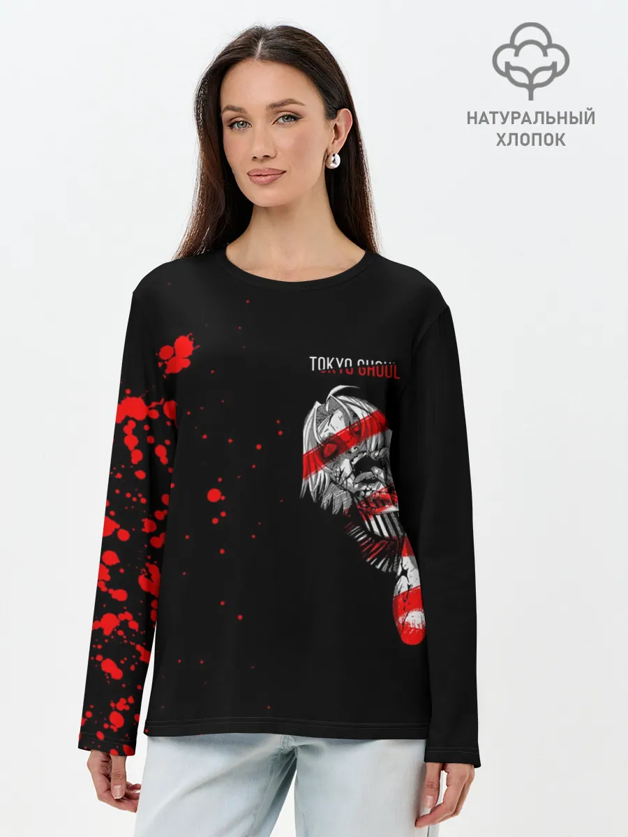 Лонгслив женский. Хлопок / Курео Мадо горизонтальный