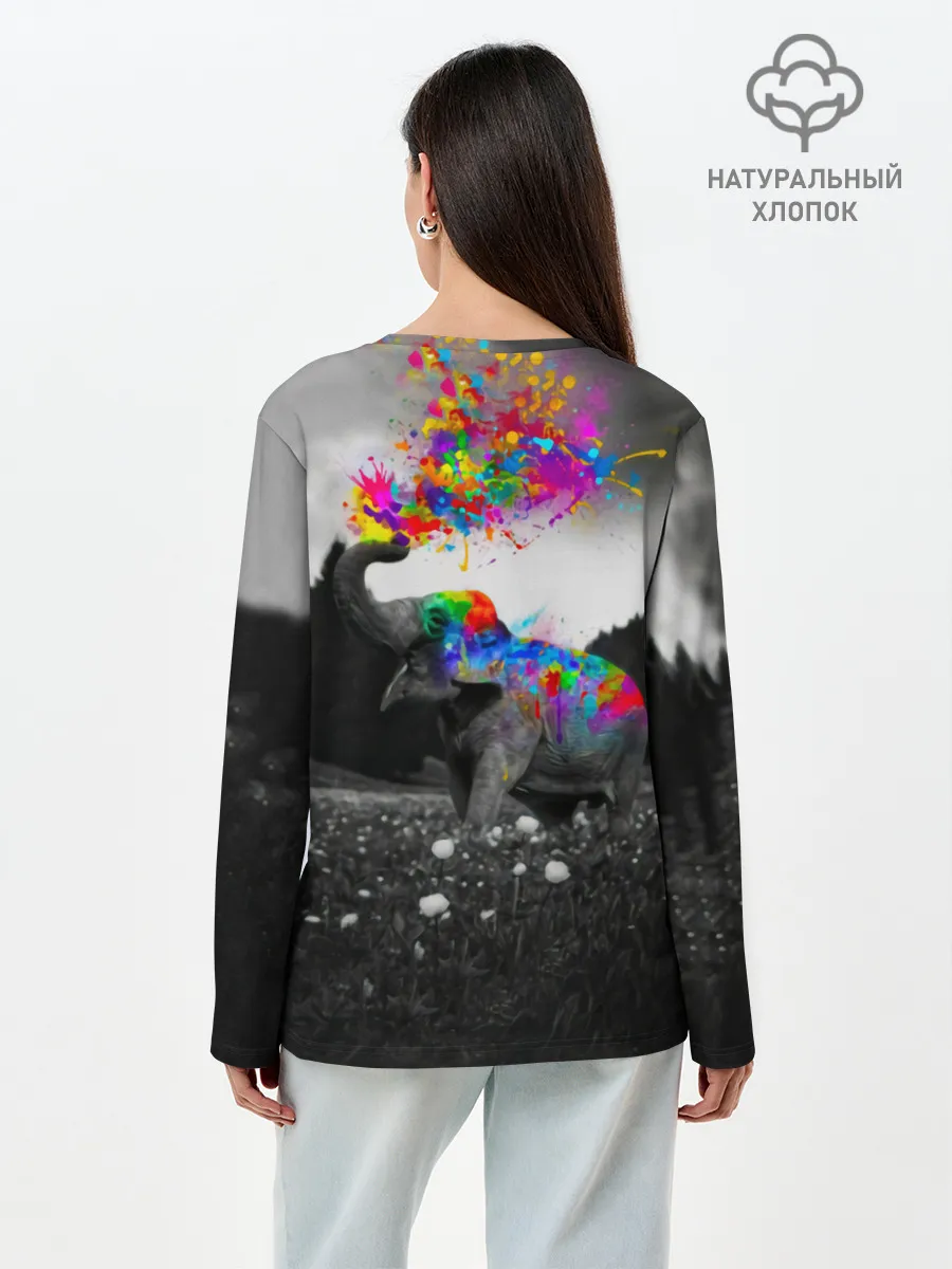 Лонгслив женский. Хлопок / Слон