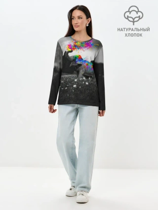 Лонгслив женский. Хлопок / Слон