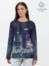 Лонгслив женский. Хлопок / Welcome to Night City