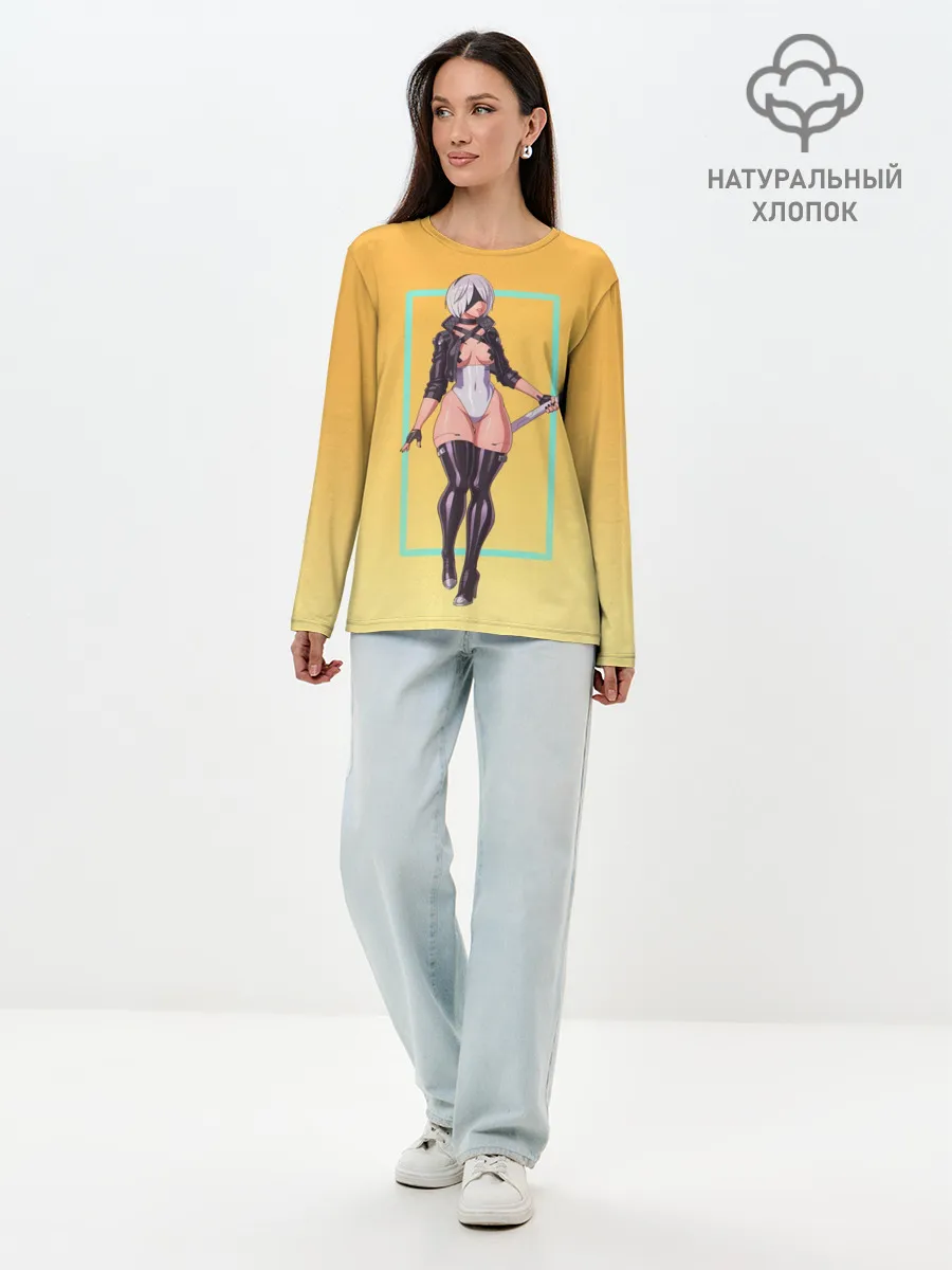 Лонгслив женский. Хлопок / Cyber 2b