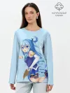 Лонгслив женский. Хлопок / коносуба аква поза