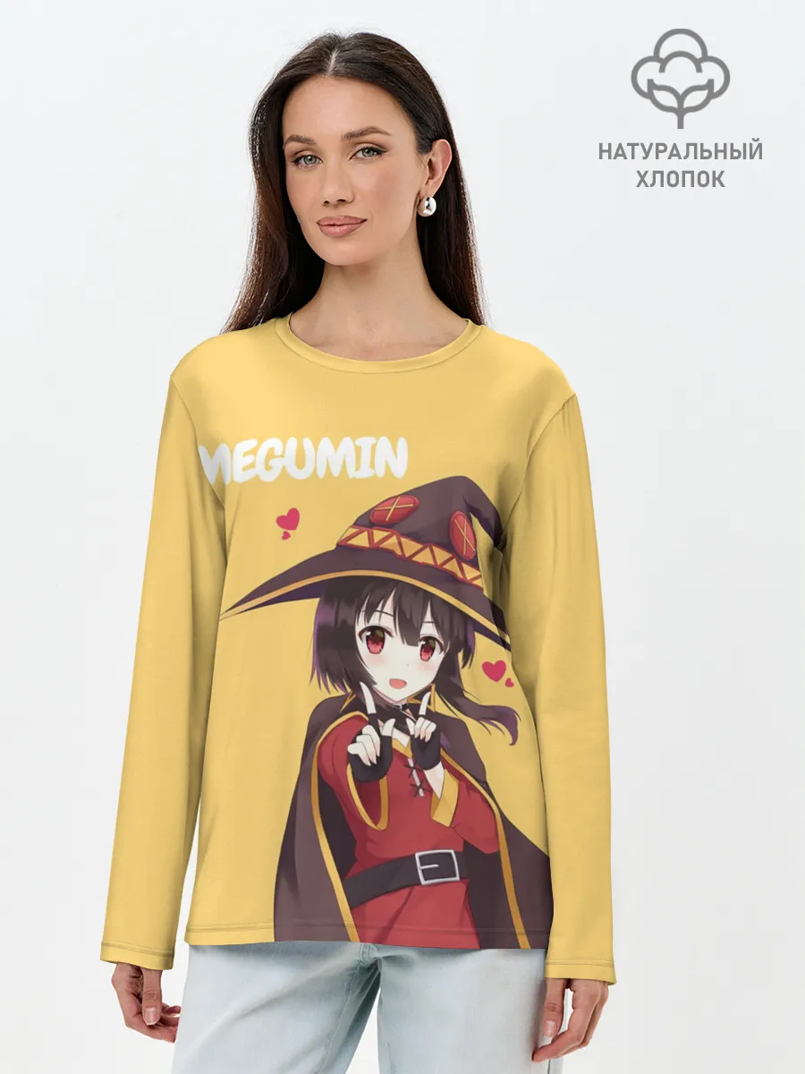 Лонгслив женский. Хлопок / Megumin ноу ноу
