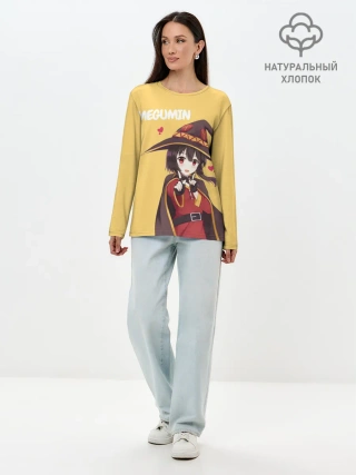 Лонгслив женский. Хлопок / Megumin ноу ноу