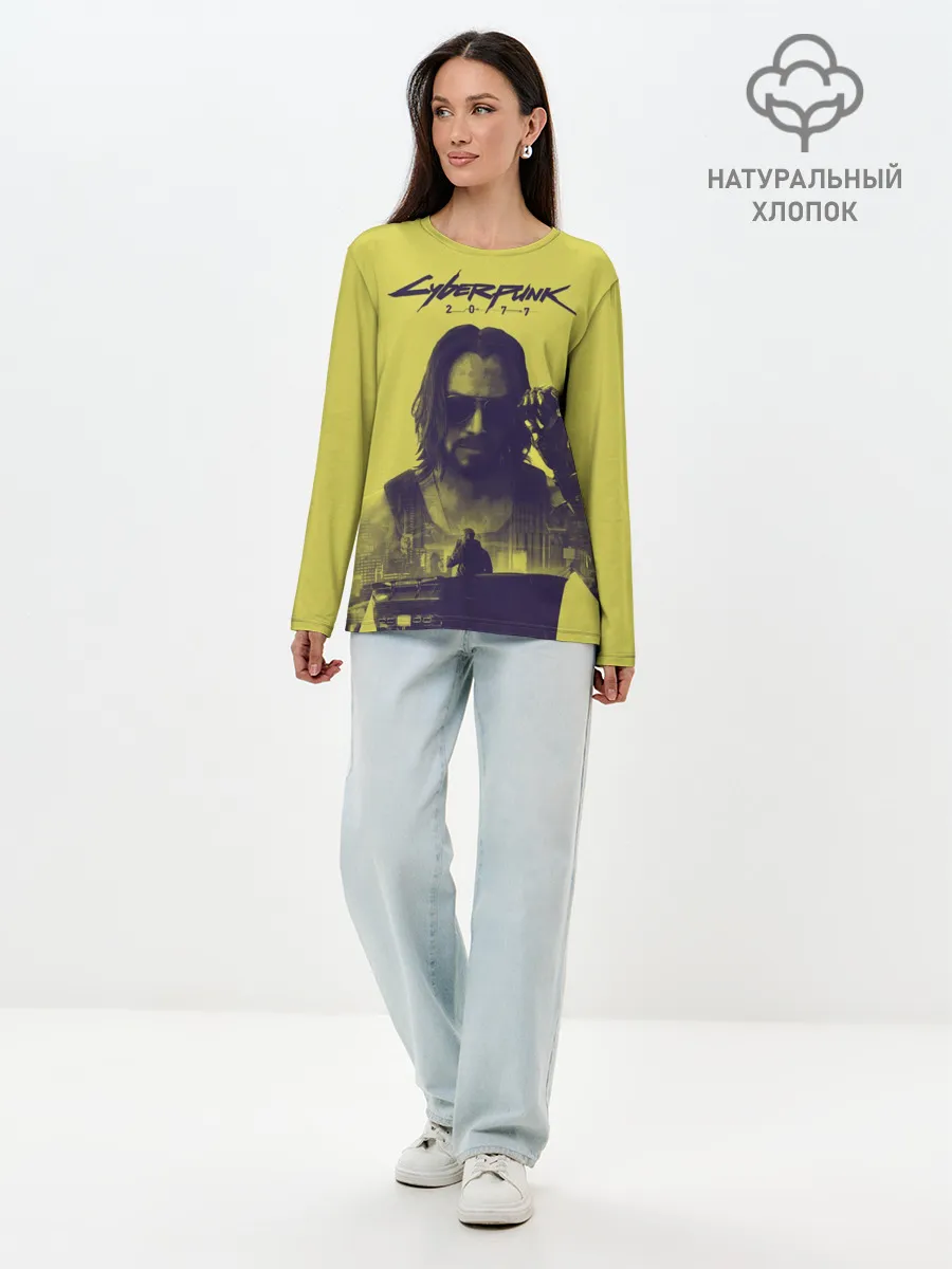 Лонгслив женский. Хлопок / Cyberpunk 2077