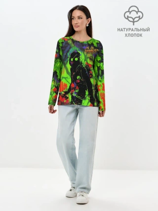 Лонгслив женский. Хлопок / Граффити