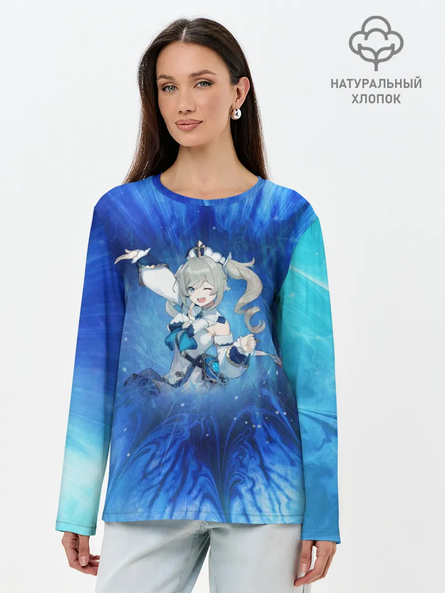 Лонгслив женский. Хлопок / Барбара. Genshin Impact