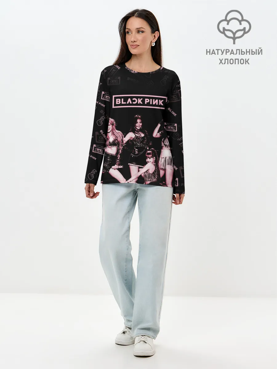 Лонгслив женский. Хлопок / BLACKPINK
